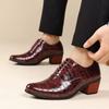 2026New  Men Dress Shoes Leather Pointed Toe Men’s High Heeled Shoe Big Size 47 Gentleman Oxford Shoes For Men Zapatos Hombre