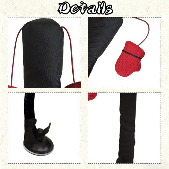 Interactive Cat Punching Bag Cat Boxing Toy with Springy Bobbing Action Dangling Boxing Gloves Punching Bag Play Gym