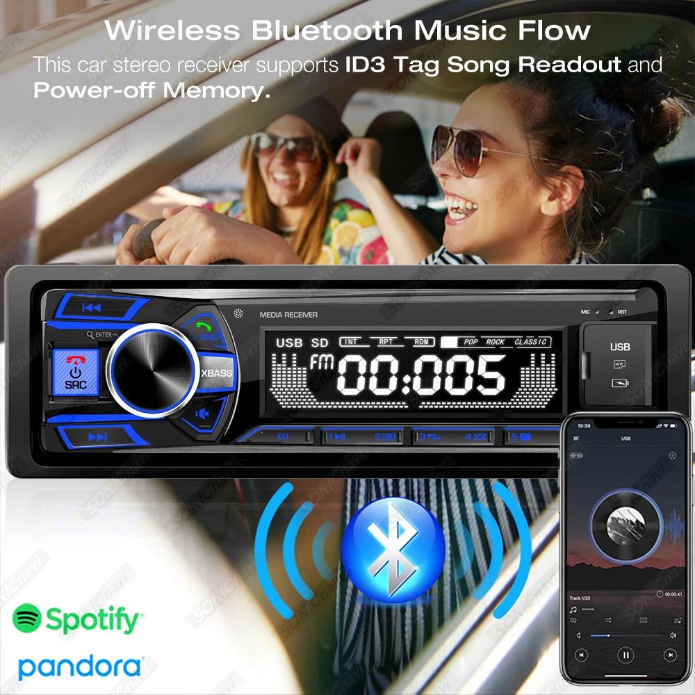 1Din MP3 Player Car Radio FM Radio Tuner Support Bluetooth AUX USB TF Card Multimedia Player Universal