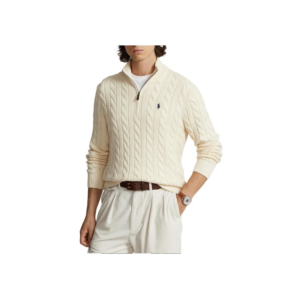 Polo Ralph Lauren Solid Color Pony Embroidered Long Sleeve Knit Sweater Men sweater White 710810841015