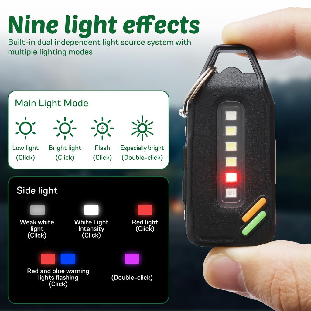 Rechargeable LED Keychain Flashlight USB-C Rechargeable 600Lm Portable Mini Torch Light Pocket Lantern Flood Work Light