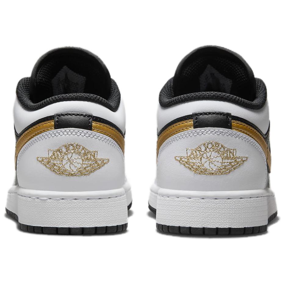 Jordan Kids Air Jordan 1 Low Basketball Shoes White Black Metallic Gold 553560-172
