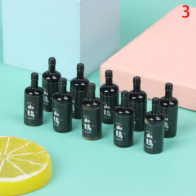 Various Styles 10pcs Mini 1/12 Dollhouse Miniature Simulation Whisky Wine Bottles Pretend Play Toys Doll Food Drink Accessories