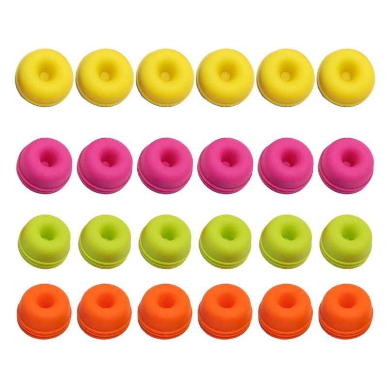 Set of 24 Reusable Silicone Cupcake Liners Nonstick Flexible Cake Molds Multipled Color Bakewares for Dessert