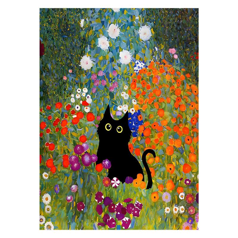 Van Gogh Black Cat Sunflowers Funny Art Matisse Monet Canvas Painting Posters And Prints Wall Pictures For Living Room Decor