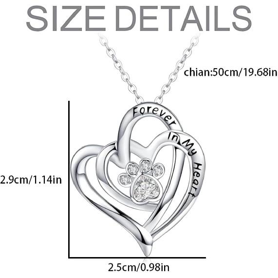 Cynlsum Dog Memorial Gifts Remembrance Necklace: Loss of Dog Sympathy Gift Heart Shape Pet Necklace for Women Pet Lovers Puppy Bereavement Gift