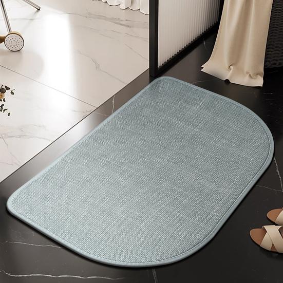 Non-Slip Bathroom Carpet Mat Semi-circular Rubber Backing Quick-Drying Absorbent Ultra-Thin