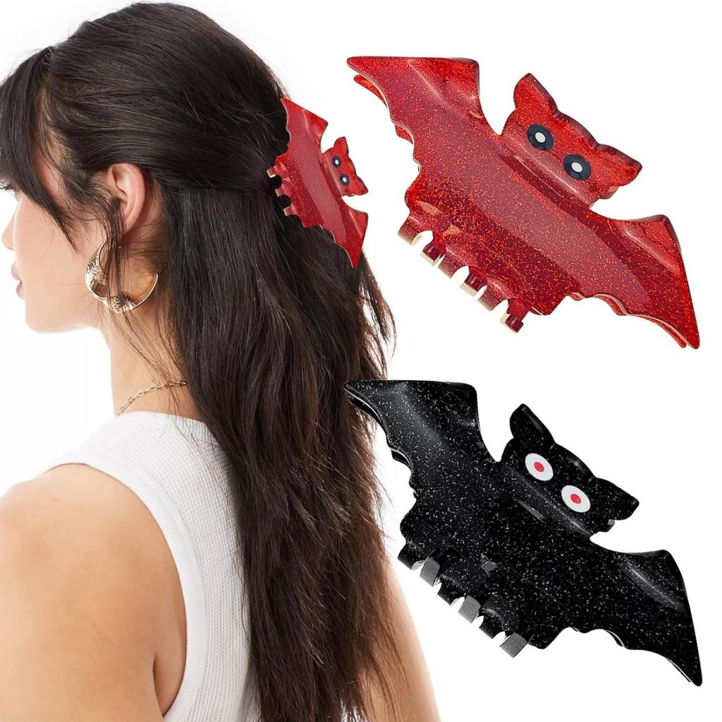 Halloween Bat Grab Clip Funny Hairpin Female Head Plate Hairpin Party Decoration Ponytail Clip Hair Accessories