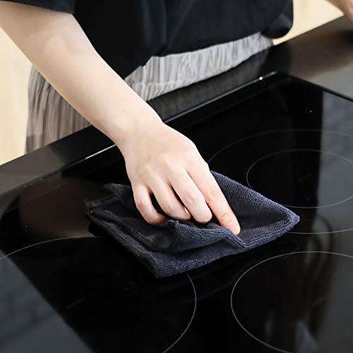 [BLKP] PEARL METAL Black Microfiber Cleaning Cloths, Square, 30x30cm, Pack of 10 (AZ-5110)