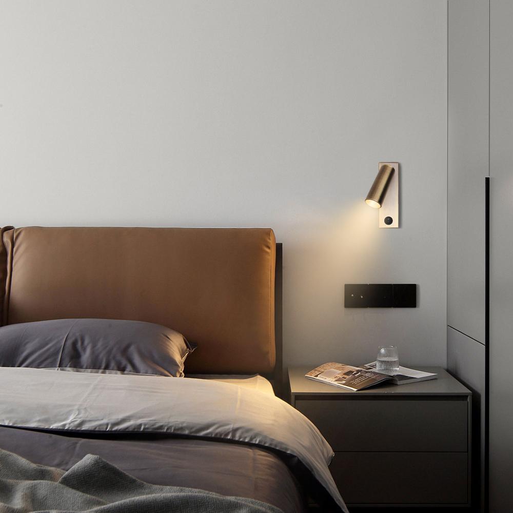Modern 3W LED Bedside Lamp Rotatable Design Indoor Hotel Reading Light for Bedroom Living Room Home Decorative Wall Light IP44