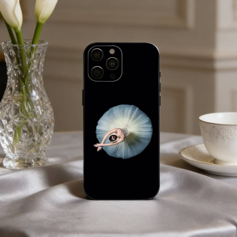B-Ballerina Art B-Ballet Phone Case For iPhone 17,16,15,14,13,12,11 Plus,Pro Max,XS,Soft Silicone Black Cover