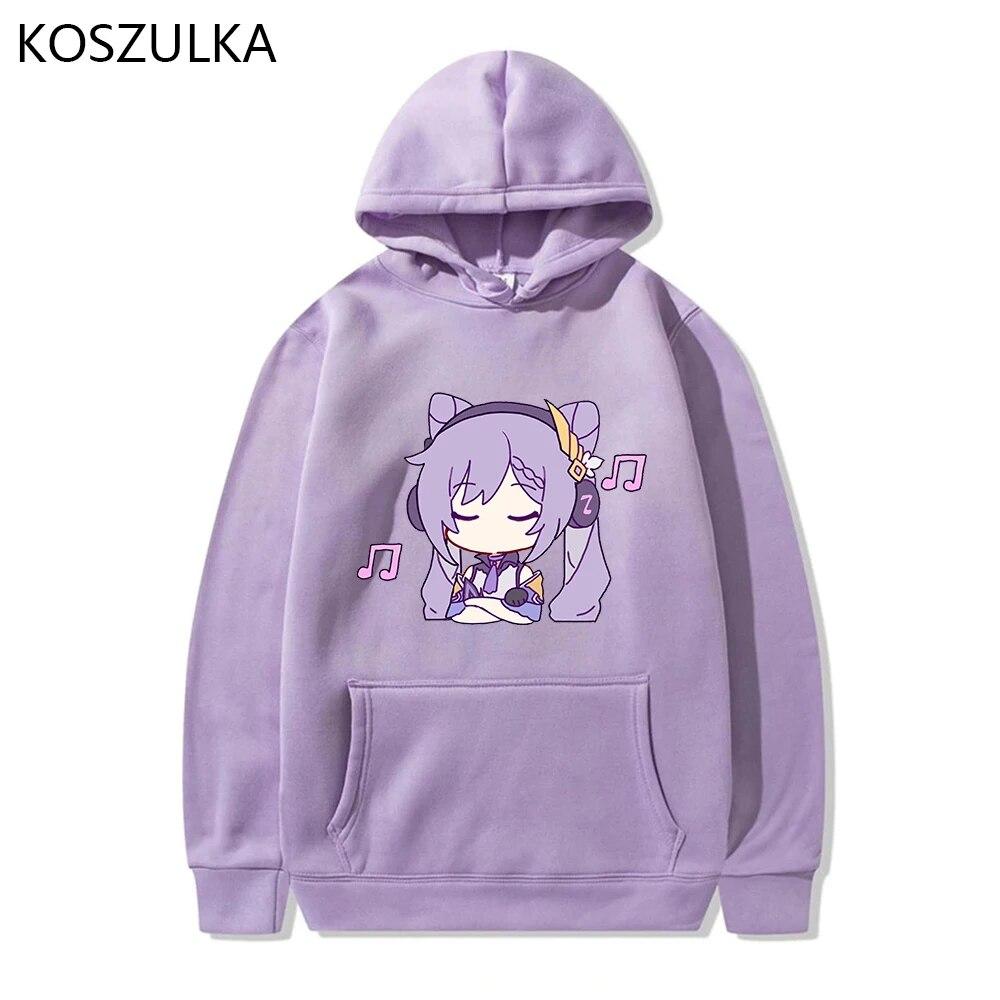 Hot Genshin Impact Hoodie Women Unisexga Harajuku Kawaii Keqing Hoodie Unisex Graphic Winter 2022 Game Sweatshirt Pullover Sudadera