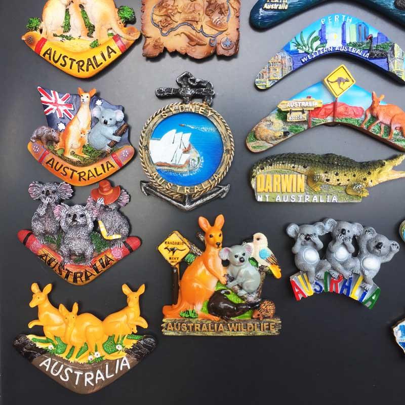 Magnete Frigorifero Canguro Australia - Souvenir Originale In Vetro Cristallo Per Viaggiatori, Decorazione Casa E Ufficio (4x4 Cm)