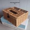 Waterproof Rattan Woven Tissue & Remote Storage Box for Living Room or Bathroom