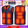 Unisex Ten-Zone USB Heated V-Neck Vest, Down Cotton Electric Heating Jacket
