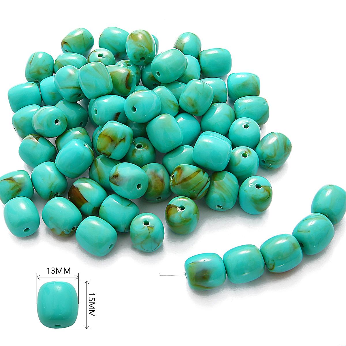 

7-265 шт. имитация бирюзовых акриловых бусин для самостоятельного изготовления браслета, модных ювелирных изделий, ожерелья, браслета, серег 15x13mm 17pcs