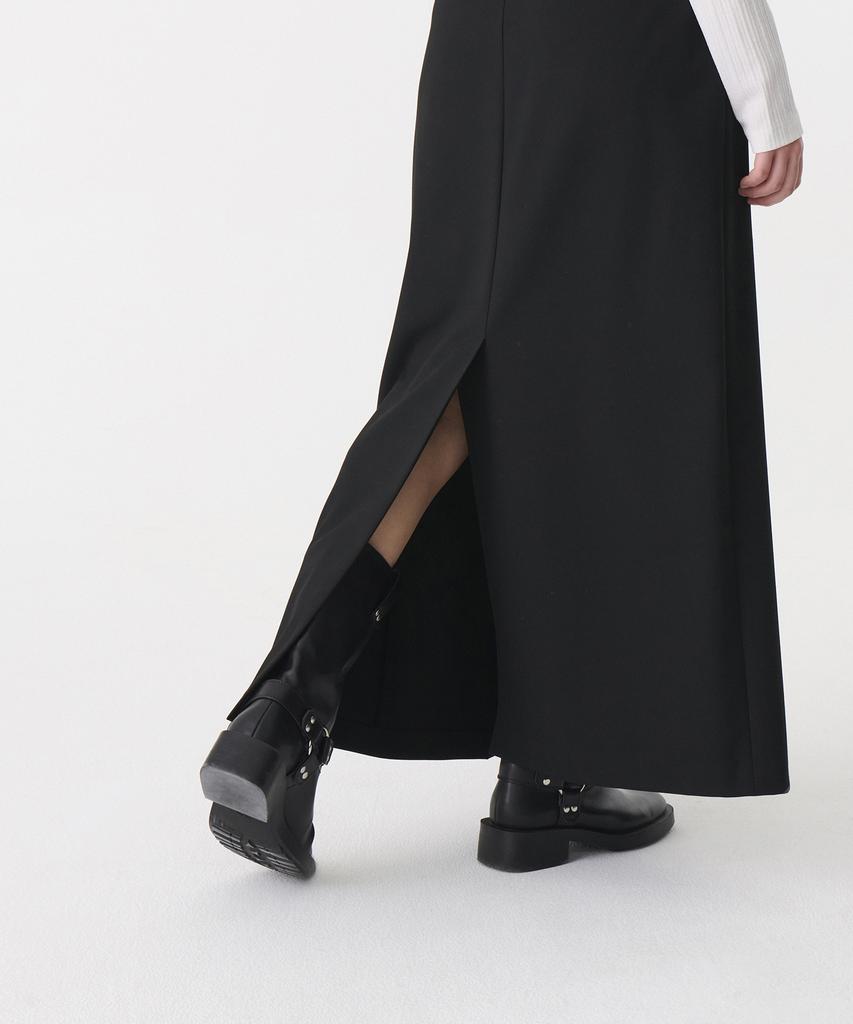 Musinsa Standard Woman Women'S Low-Waist Half-Pleated Maxi Skirt [Black]