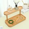 Wooden Storage Tray Double-layer Storage Rack Desktop Cosmetics Storage Rack Jewelry Display Racks Household Entrance Key 