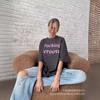 Women's Summer New Retro Text Print T-shirt Personality Trend Casual Cotton Loose Tops