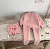 Autumn & Winter Baby Romper: Super Cute Imitation Mink Jumpsuit with Bear Foot Covering for Boys & Girls