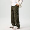 Oblique pocket casual pants men's trend retro solid color loose straight trousers trendy brand overalls men's commuter pants