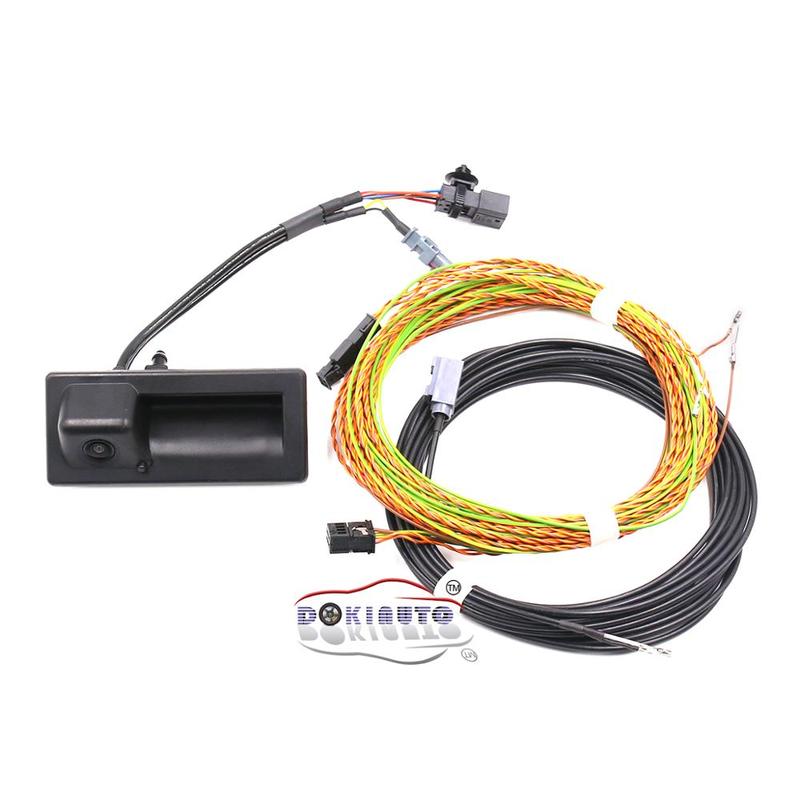 For VW MQB Tiguan Water Wash 5NA827566D Rear View Camera Trunk handle with High Guidance Line Wiring harness