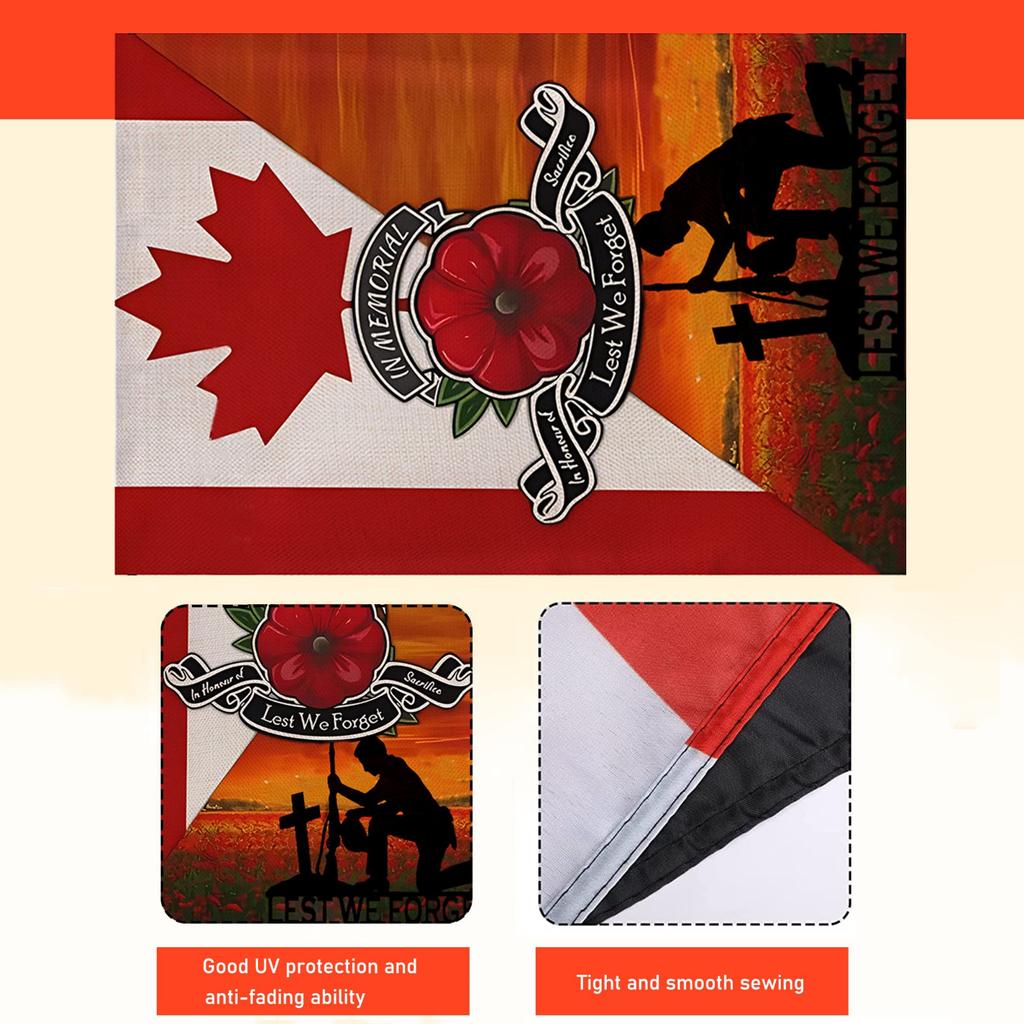 Memorial Day Flag, Lest We Forget Veterans Garden Flag, 12 X 18 Inch Double Sided, Military Soldiers Veterans Patriotic Yard Outdoor Decoration