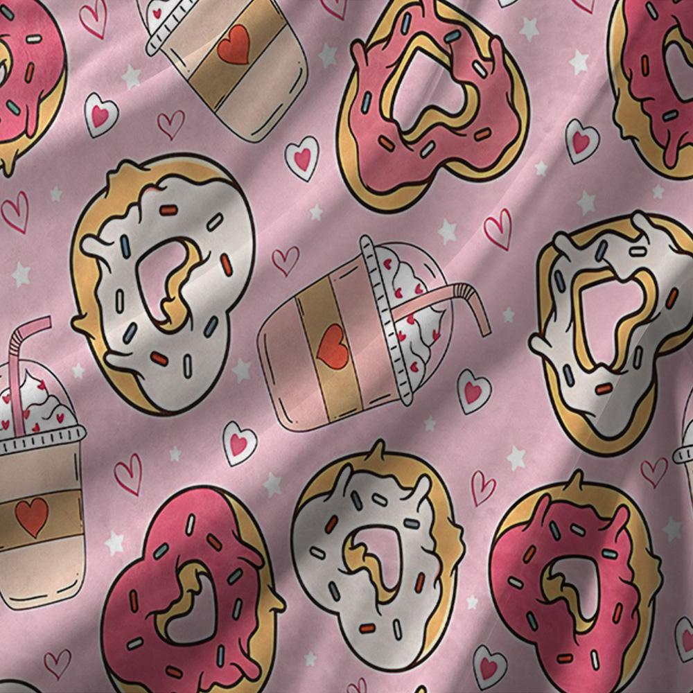 Sweet Donuts & Coffee Printed Blanket Soft & Warm Throw for Kids Bedding Sofa Cover Easy To Clean and Maintain Elevate Space