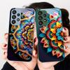 Abstract Flower Green For Samsung Galaxy S23 U Ltra 24 Plus S20 21 FE S25 Ultra A70 A72 73 51 52 53 Tempered Glass Phone Case