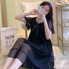 Summer Sweet And Generous Princess Style Medium And Long Nightdress Mesh Comfortable Soft Women'S Pajamas Loungewear