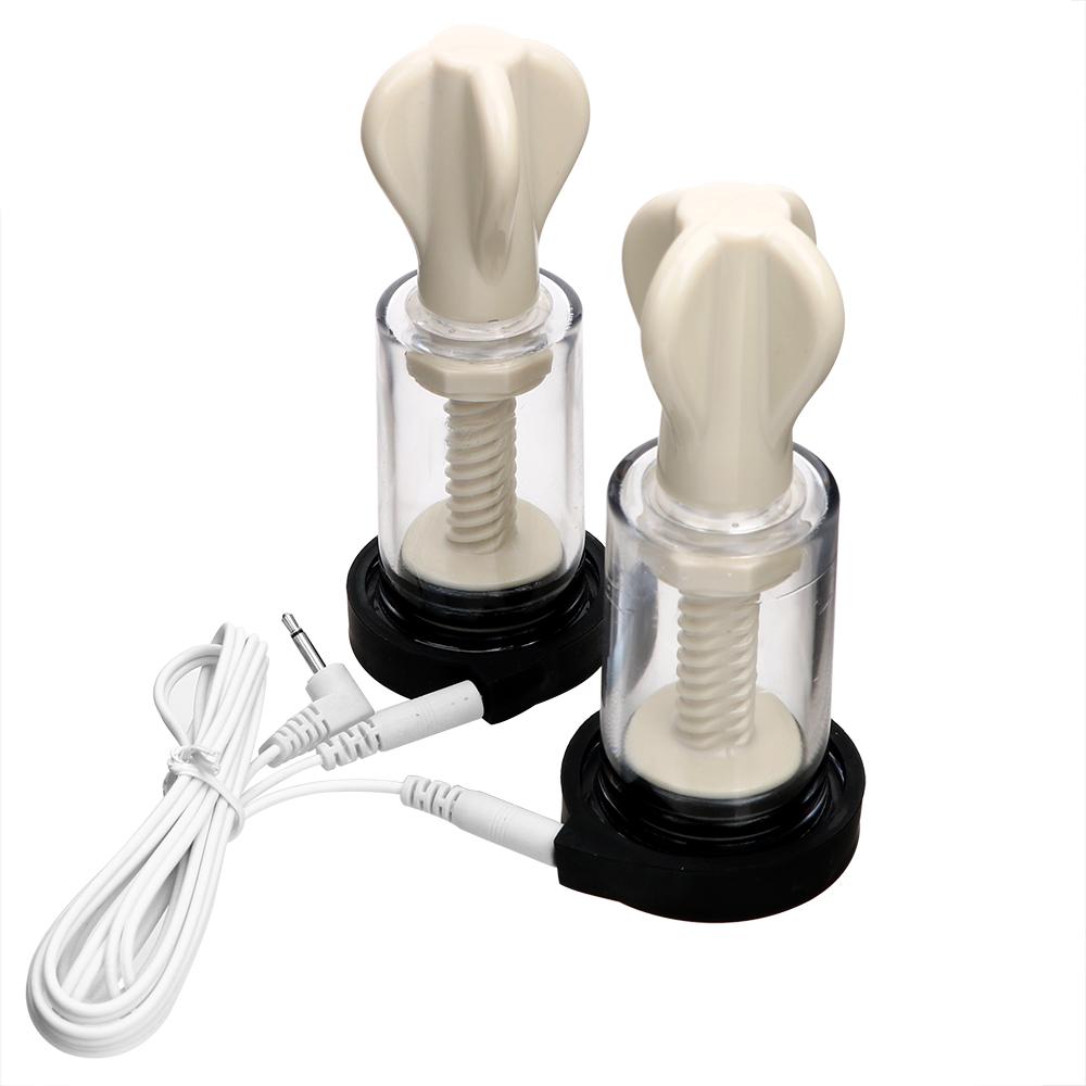Electric Shock Nipple Vacuum Sucker Pump BDSM Bondage Electric Stimulation Physiotherapy Breast Booster Adult Sex Toys for Women