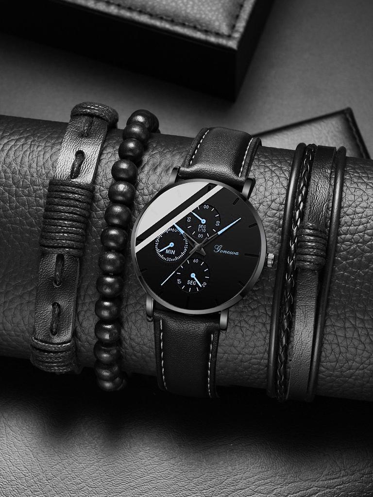 Men's 3-Piece Business Gift Set: Watch, Bracelet, and Necklace for Holidays or Birthdays
