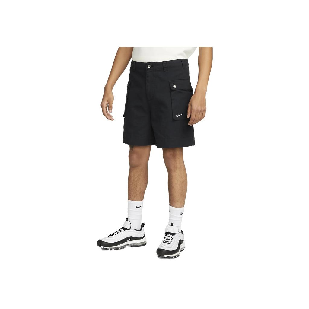 Nike Solid Color Brand Logo Pocket Button High Waist Athletic Training Shorts Men Shorts Black FJ7137-010