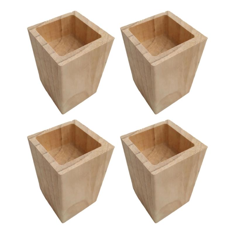 Natural Wooden Height Adjusters Strong & Strong Designs Strong Wood Furniture Leg Extenders for Home Office Furniture