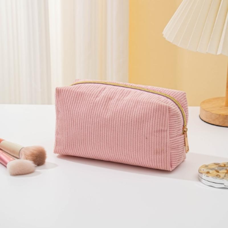 Plush Makeup Bags With Handle Soft Travel Cosmetic Storage Bag Portable Love Print Organizer Pencil Case Cute Clutch Pouch