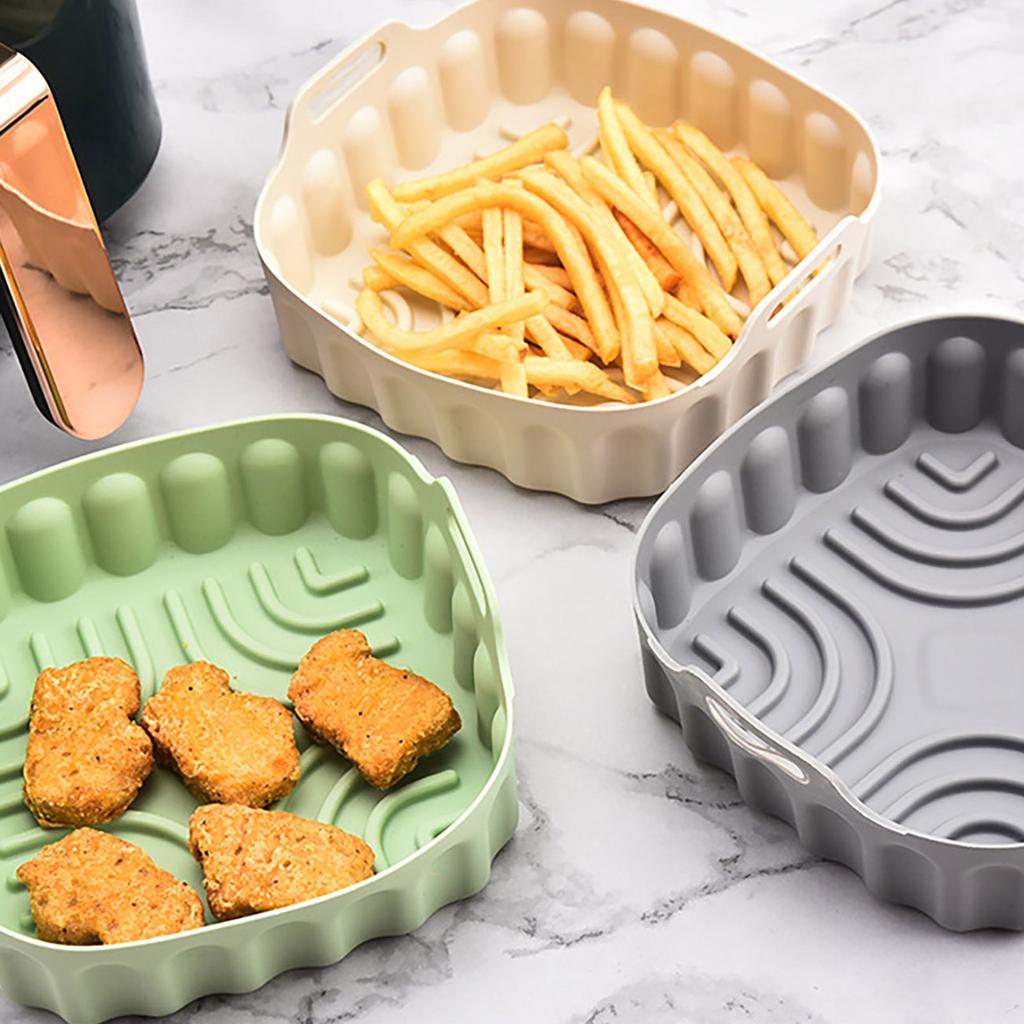 High Temperatures Resistant Silicone Baking Tray for Air Fryers Nonstick Oven Mat Microwave Chicken Pans Accessories