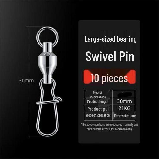 Large Size 304 Stainless Steel Bearing Ring Connector with Enhanced Pin for Fishing.