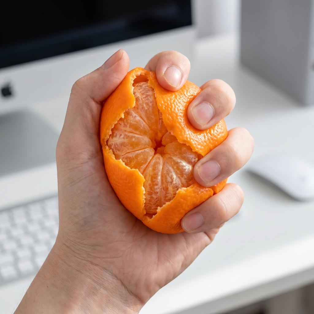 Orange Stress Toy with Steamer Design, Slow Flour Ball Toy for Adults