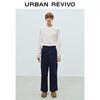 UR Men's Letter Embroidery Drop Shoulder Long Sleeve T-Shirt