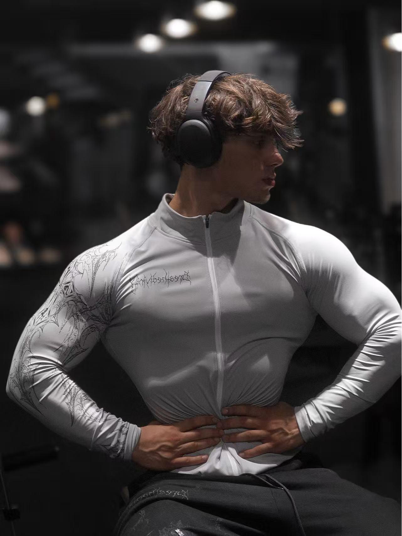 

Мужская модная спортивная куртка на молнии Breathedivinity для зала и фитнеса XXL