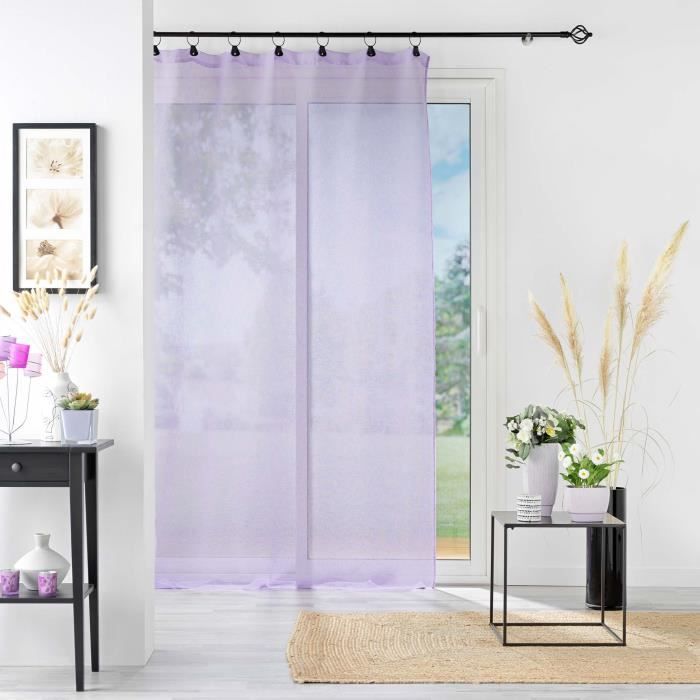 Panneau a Anneaux Rideau Voile 140 X 240 Cm Linkae Lilas