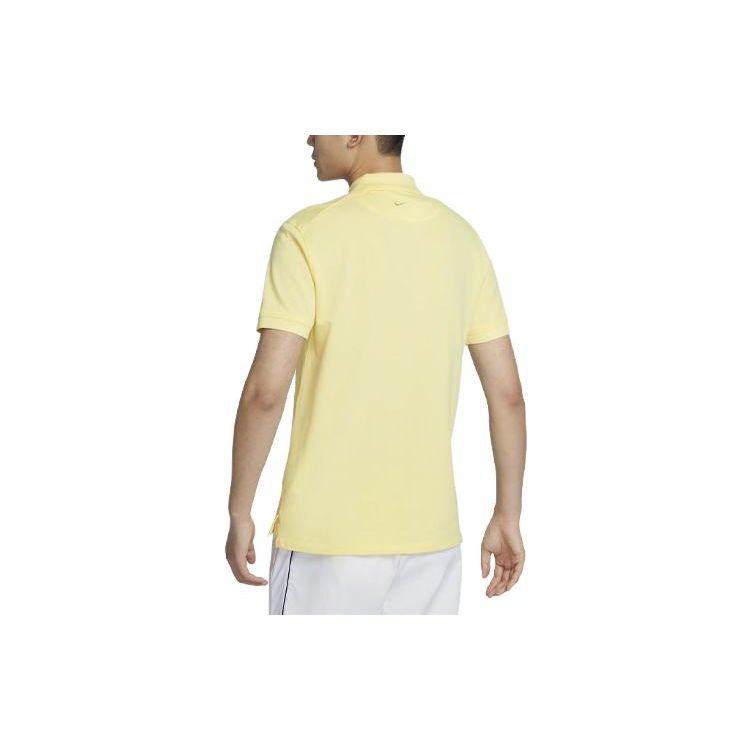 Nike Solid Logo Casual Short Sleeve Polo Shirt Men Tops Lemon-Yellow DA4380-706