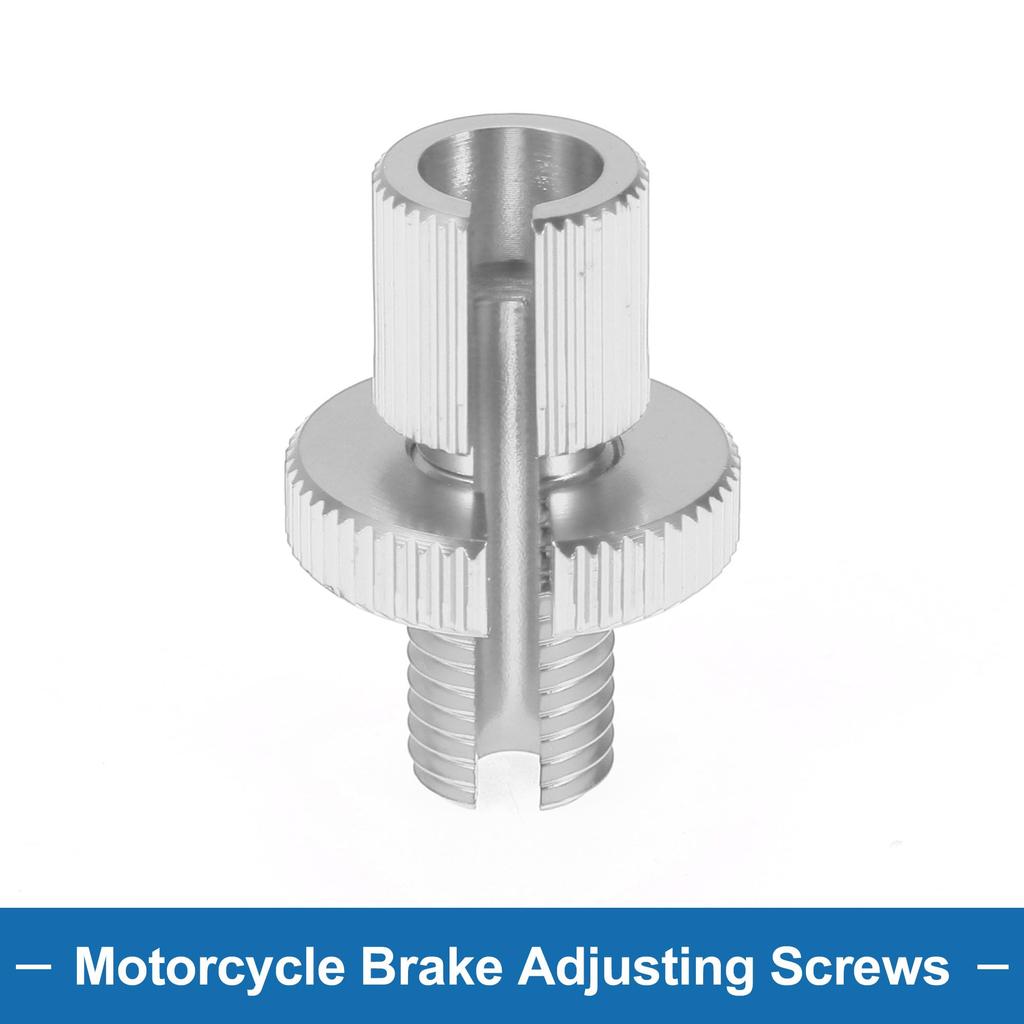 A ABSOPRO Motorcycle Brake Lever Ballet Adjuster Screw M10 Motorcycle Brake Adjustment Screw Silver Tone 2pcs