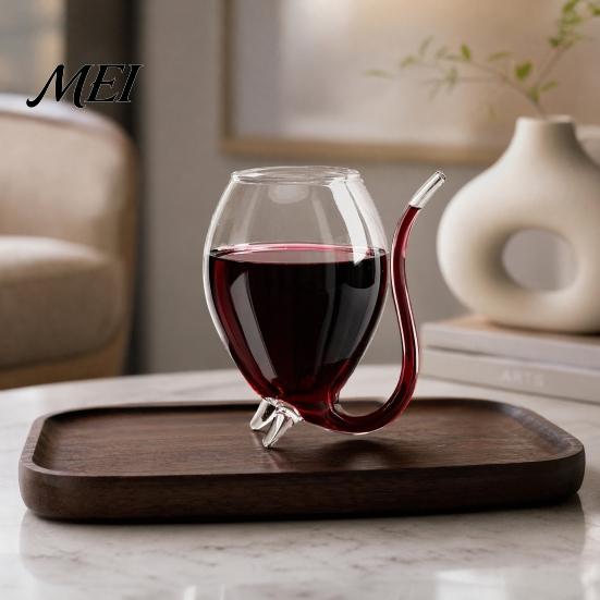 Bar Cocktail Glass Vampire Shape Wine Glasses, Transparent with Drinking Tube, Novelty Long Mouth Cup for Wine, Champagne, Juice, Home, Bar,