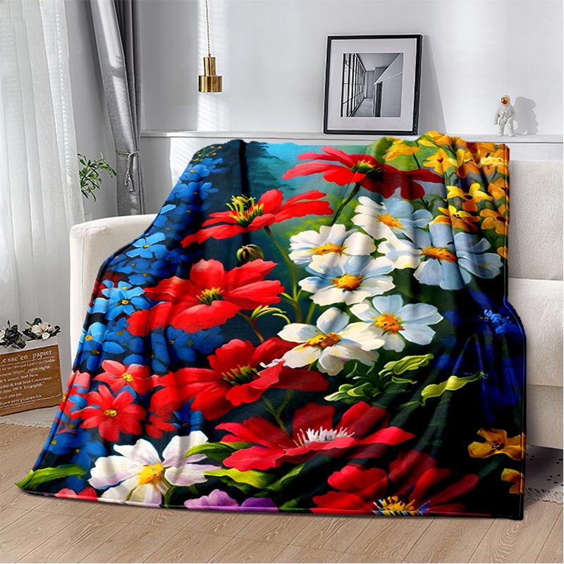 HD Pretty Flower Daisy Rose Chrysanthemum Blanket,Soft Throw Blanket for Home Bedroom Bed Sofa Picnic Travel Cover Blanket Kids