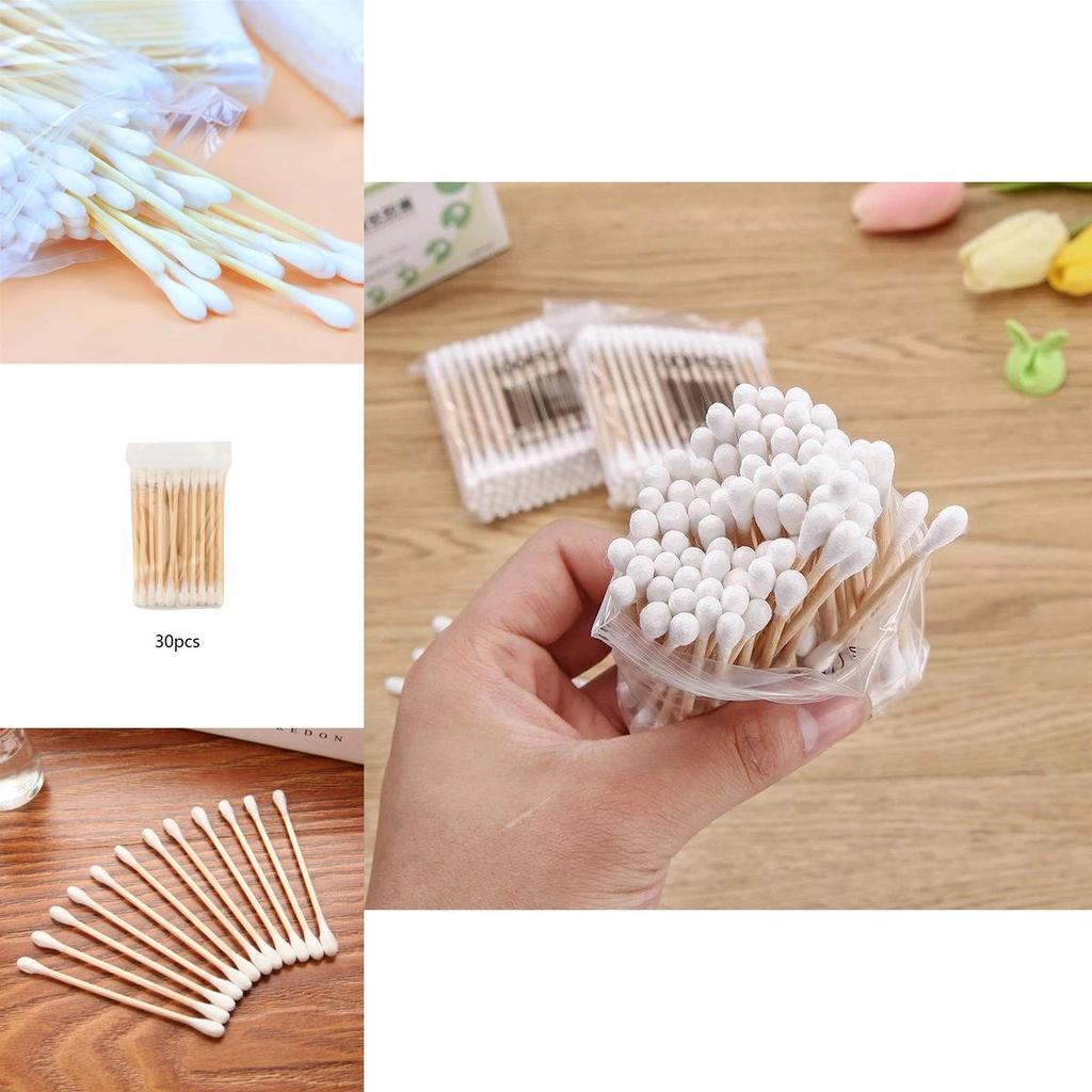 Soft And Gentle 30/100 Disposable Cotton Swab Lint Free Micro Brushes For Precise Ear Care
