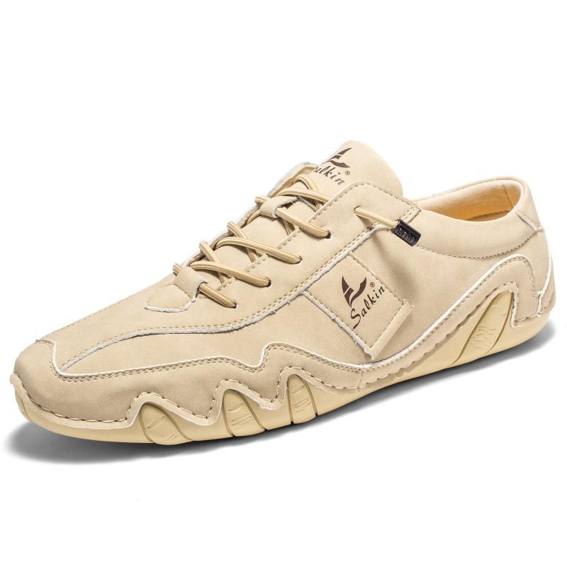 Hoge Heren Casual Schoenen Ronde Neus Platte Zool Instappers Comfortabel Lopen Dagelijks Gebruik