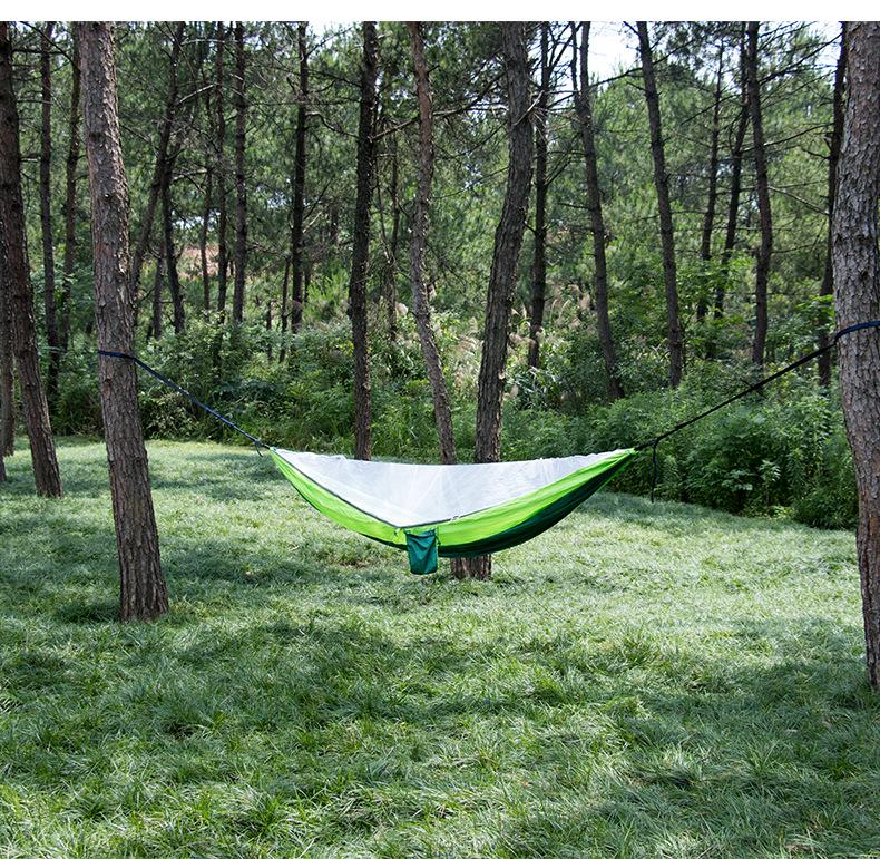Army Green Quick Open Mosquito Net Hammock - Durable Nylon Outdoor Gear