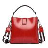 Oil Wax Leather Women's Bucket Bag Casual and Simple Handbag Large Capacity Ladies Fashionable Crossbody Tote Bag