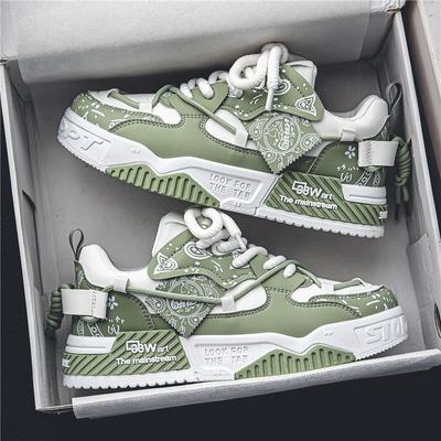 Zapatos de Hombre Zapatillas de Plataforma para Hombre Zapatos de Skateboard Graffiti Zapatillas Patchwork